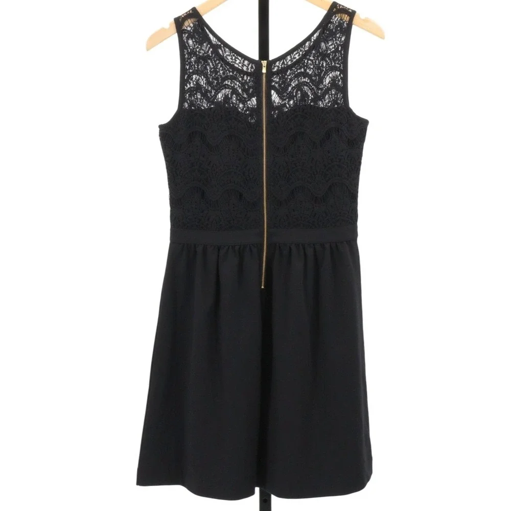 Lilly Pulitzer Rhea Lace Dress Sleeveless A-Line Mini Black Medium NWT - Picture 3 of 11
